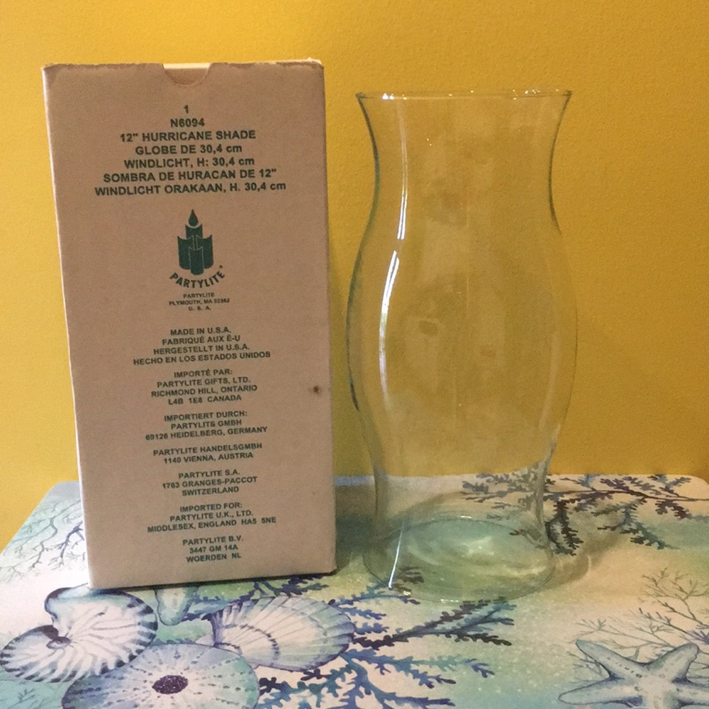 PartyLite 12” Glass Hurricane Shade N6094